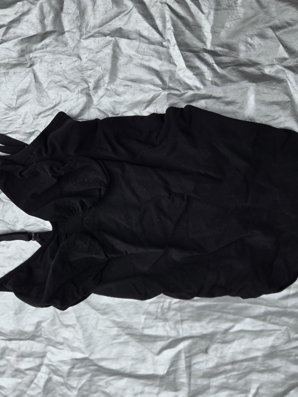 Divided Black Ribbed Tank Dress